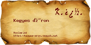 Kegyes Áron névjegykártya